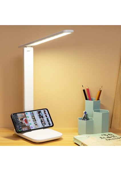 LED Masa Lambası Göz Koruması Dokunmatik Kısılabilir LED Okuma Işığı Öğrenci Yurdu Yatak Odası Okuma USB Şarj Edilebilir Masa Lambası (Yurt Dışından)