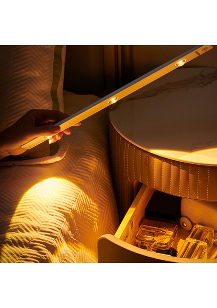 Hareket Sensörlü Işık LED Sensör Lambası Kablosuz Ultra Ince USB LED Mutfak Dolabı Yatak Odası Gardırop Iç Aydınlatma Gece Lambası (Yurt Dışından)
