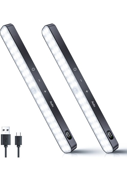 Wılled Dolap Işıkları Ekran 60 LED Hareket Sensörlü Dolap Işığı Kısılabilir Dokunmatik Kontrol Gece Işıkları (Yurt Dışından)
