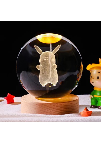 6cm 3D Kristal Küre Kuromi Dikiş Pikachu Doraemon Bir Rüya Hello Kitty Kristal Gezegen Gece Lambası Lazer Oyma Doğum Günü Hediyesi (Yurt Dışından)