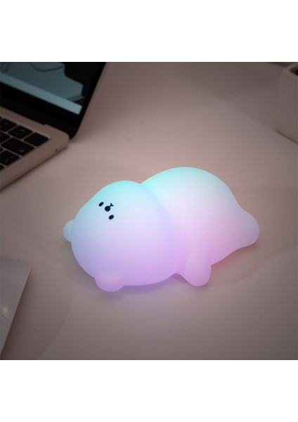 Panda LED Gece Lambası Sevimli Silikon Gece Lambası USB Dokunmatik Gece Lambası Yatak Odası Zamanlama Lambası Dekorasyon Çocuk Hediyesi (Yurt Dışından)