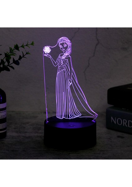 Disney Frozen Prenses 3D Görsel Lamba Anna Elsa Olfa Figürü LED Gece Lambası Akrilik Illüzyon Masa Lambası Ev Dekoru Çocuk Oyuncakları (Yurt Dışından) modelleri