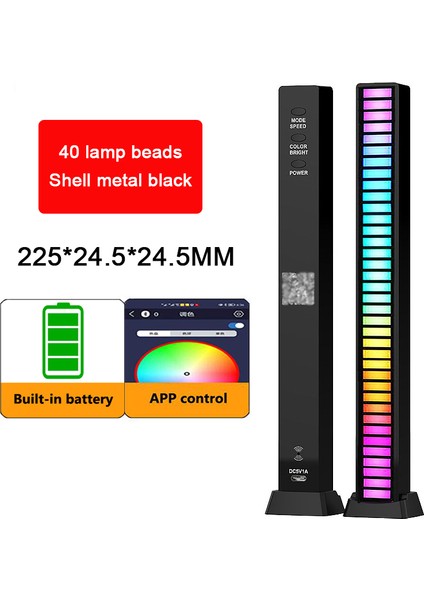 Rgb Lamba LED Şerit Işıklar Alıcı Işık Ses Kontrol Lambası Ortam Işığı Akıllı App Kontrolü Müzik Ritmi Oyun Masaüstü Işığı Için (Yurt Dışından)