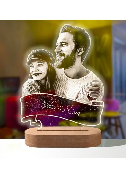 Kişiselleştirilmiş 3D Fotoğraf Lambası Özel Fotoğraf ve Metin Özelleştirilmiş Sevgililer Günü Evlilik Yıldönümü Doğum Günü 3D Gece Lambası Hediyeleri (Yurt Dışından)