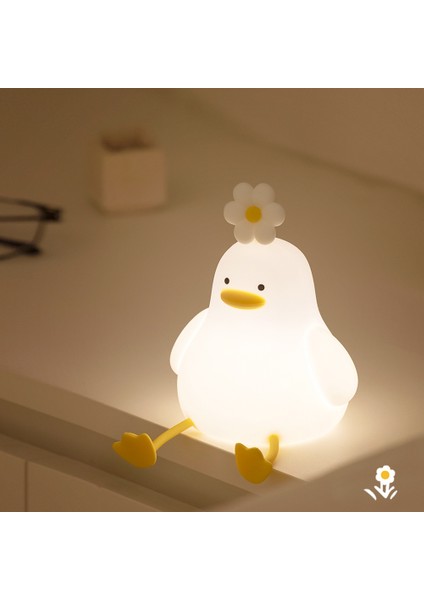 Çocuklar Için Ördek Silikon Gece Lambası Zamanlayıcı USB Karartma Dokunmatik Lamba Uyku Odası Karikatür Hayvan Dekor Hediye (Yurt Dışından)