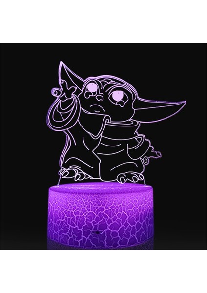 Anime Yoda Bebek 3D Lamba LED Illüzyon Gece Lambası Renk Değiştiren Lampara Çocuklar Için Yatak Odası Dekor Gece Lambası Manga Groot Masa Lambası (Yurt Dışından)