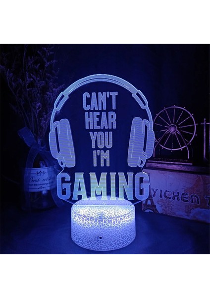 3D LED Oyun Kurulumu Rgb Lamba USB ile Çalışan Oyun Odası Çocuk Lambası Yatak Odası Gece Lambaları LED Masa Lambası Iç Aydınlatma Hediyeler (Yurt Dışından)