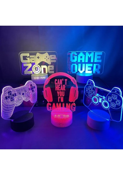 3D LED Oyun Kurulumu Rgb Lamba USB ile Çalışan Oyun Odası Çocuk Lambası Yatak Odası Gece Lambaları LED Masa Lambası Iç Aydınlatma Hediyeler (Yurt Dışından)
