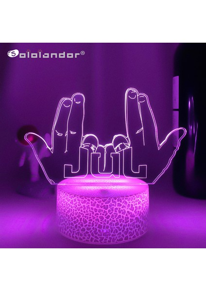 LED Gece Lambası Ünlü Jul Hayranlar Için Yatak Odası Dekorasyon Aydınlatma Doğum Günü Hediyesi Güçlendirilmiş Renk Değiştiren 3D Lamba Jul (Yurt Dışından)