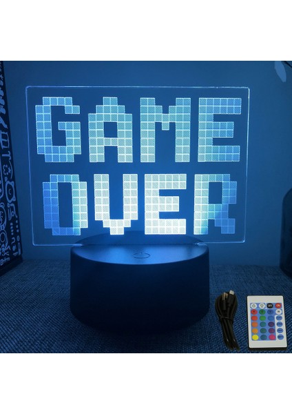 Neon Gamer 3D Lamba LED Gece Lambası Oyun Kurulumu Rgb Çocuk Lambaları Oyuncu Odası Dekorasyonu Yatak Odası Masa Lambası Kişiselleştirilmiş Hediyeler (Yurt Dışından)