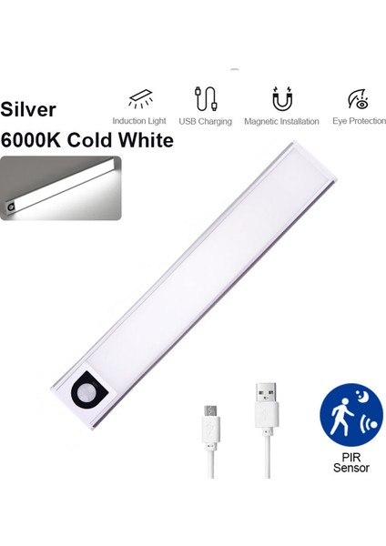 Ultra Ince LED Dolap Işığı Hareket Sensörlü Işık USB Gece Işıkları Indüksiyon Lambası Gardırop Dolap Mutfak Aydınlatması (Yurt Dışından)