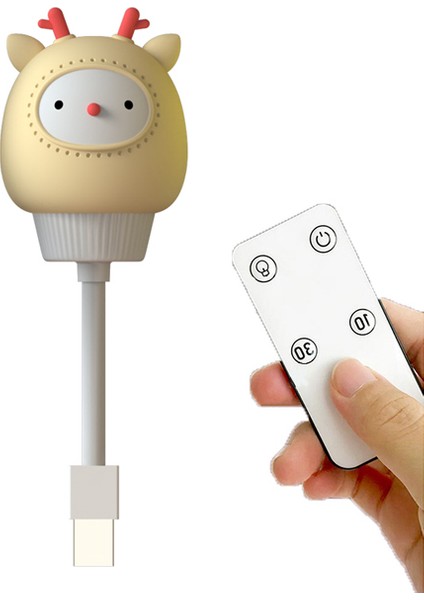 USB Karikatür Sevimli Gece Lambası Uzaktan Kumandalı Bebekler Yatak Odası Dekoratif Beslenme Lambası Başucu Sehpası Lambası Çocuklar Için Noel Hediyeleri (Yurt Dışından)