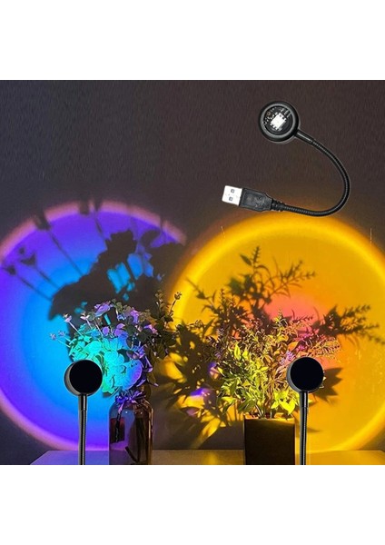 USB LED Gün Batımı Lambası Atmosfer Gece Lambası Proctor Fotoğraf Duvar Ambiyans Lambası Festival Hediye Işığı Yatak Odası Dekorasyon Lambası (Yurt Dışından)