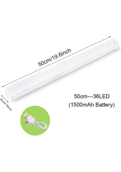 Hareket Sensörlü Işık Kablosuz LED Gece Lambası USB Gece Lambası Mutfak Dolabı Gardırop Lambası Merdiven Arka Aydınlatması (Yurt Dışından)