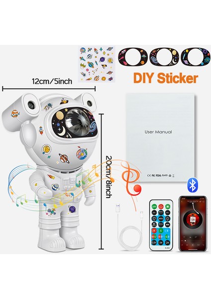 Yıldız Prctor Galaksi Gece Lambası Astronot Uzay Prctor Yıldızlı Bulutsu Tavan LED Gece Lambası Ev Dekoratif Çocuklar Için Hediye (Yurt Dışından)