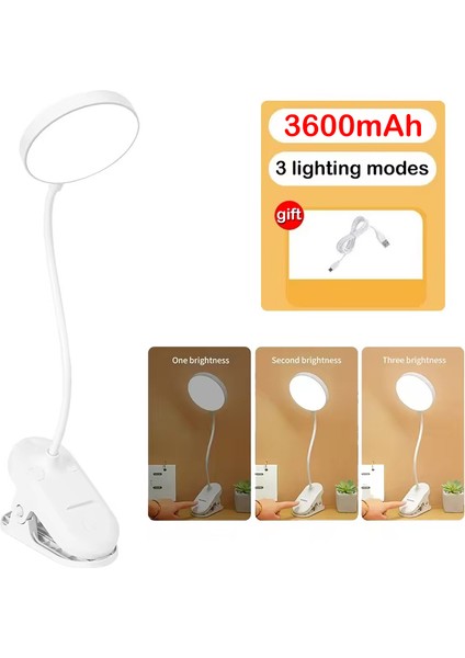 Katlanır Kelepçeli LED Masa Lambası USB Gece Lambası Çalışma Standı Okuma Lambası Dokunmatik 3 Modlu Kısılabilir Göz Koruma Işığı (Yurt Dışından)