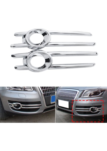 Audi Q5 2009-2012 Abs Krom Ön Sis Lambası Lambası Izgara Çerçeve Paneli Kapak Çerçeve Trim Oto Styling Garnitür Etiket (Yurt Dışından)