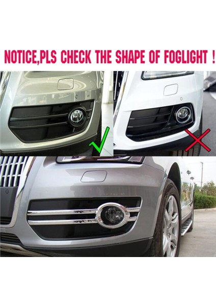 Audi Q5 2009-2012 Abs Krom Ön Sis Lambası Lambası Izgara Çerçeve Paneli Kapak Çerçeve Trim Oto Styling Garnitür Etiket (Yurt Dışından)