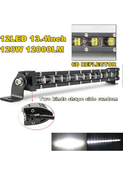 Her Arazi Plaj Arabası 36W 13 Inç 12 LED Uzun Çubuk Işığı Off-Road Arabası Plaj Arabası Tek Sıra Orta Izgara Spot Işığı (Yurt Dışından) fiyatları