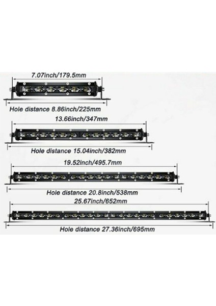 Her Arazi Plaj Arabası 36W 13 Inç 12 LED Uzun Çubuk Işığı Off-Road Arabası Plaj Arabası Tek Sıra Orta Izgara Spot Işığı (Yurt Dışından) fırsatları