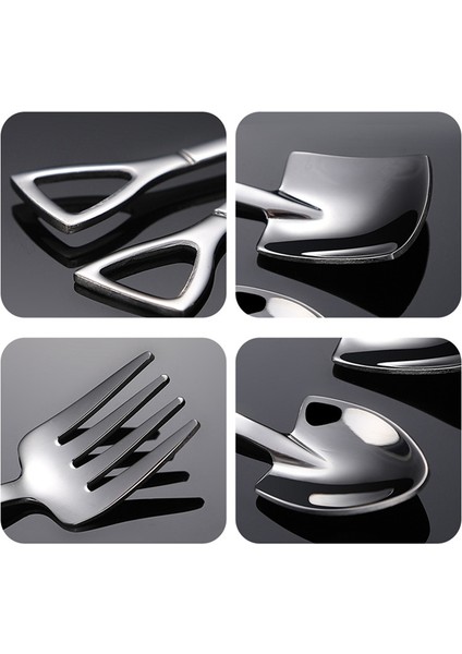 21 Adet Kürek Kaşığı Paslanmaz Çelik Çay Kaşığı Kahve Kaşığı Dondurma Tatlı Kaşığı Sofra Takımı Bıçak Çatal Kaşık, B (Yurt Dışından)