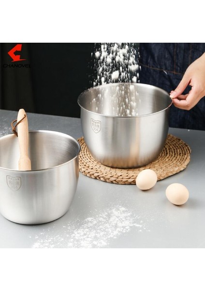 Mutfak Paslanmaz Çelik 304 Karıştırma Kabı Derin Tasarım Pişirme Pişirme Kek Ekmek Salata Mutfak Mikser Kase, 3600 ml (Yurt Dışından)