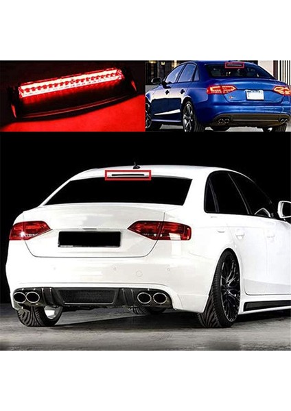 Araba Yüksek Monteli Fren Lambası Üçüncü Fren Lambası LED Fren Lambası Arka Lambası Audi A4 B8 S4 2008-2015 8K5945097 (Yurt Dışından)