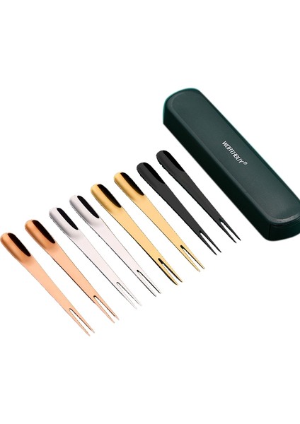 Yaratıcı 304 Paslanmaz Çelik Meyve Çatal Tatlı Kaşığı Meyve Çatal Iskandinav Rüzgar Çift Amaçlı Çatal Kaşık Ay Kek Çatal D (Yurt Dışından)