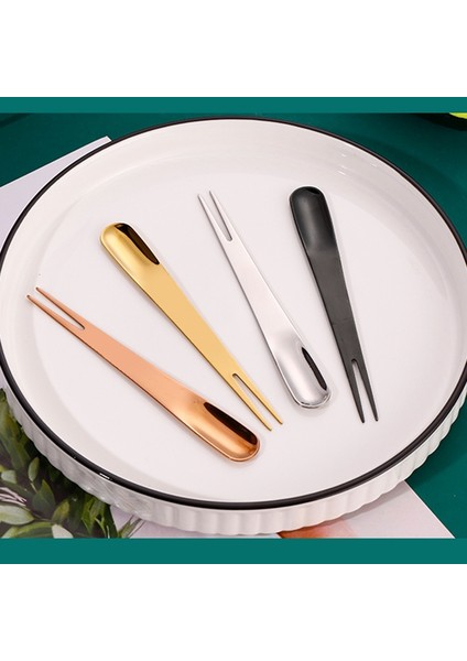 Yaratıcı 304 Paslanmaz Çelik Meyve Çatal Tatlı Kaşığı Meyve Çatal Iskandinav Rüzgar Çift Amaçlı Çatal Kaşık Ay Kek Çatal D (Yurt Dışından) fırsatları