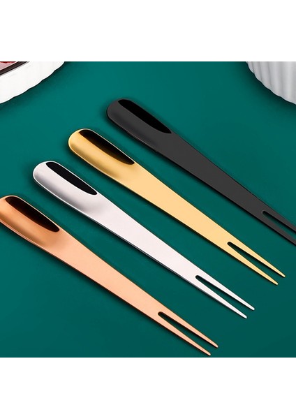 Yaratıcı 304 Paslanmaz Çelik Meyve Çatal Tatlı Kaşığı Meyve Çatal Iskandinav Rüzgar Çift Amaçlı Çatal Kaşık Ay Kek Çatal D (Yurt Dışından) indirimleri