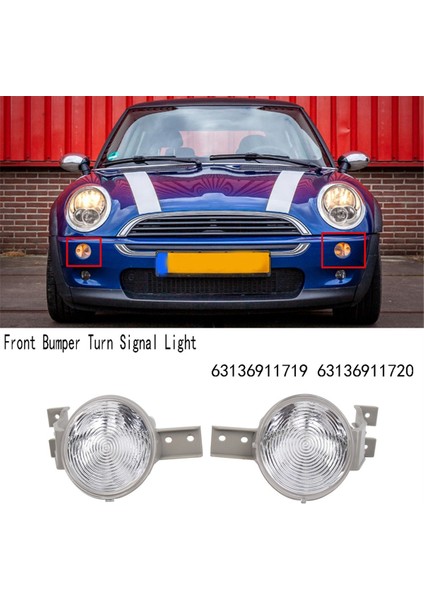 Bmw Mını R50 R52 R53 2001-2006 Için Ön Tampon Sinyal Lambası 63136911719 63136911720 (Yurt Dışından)