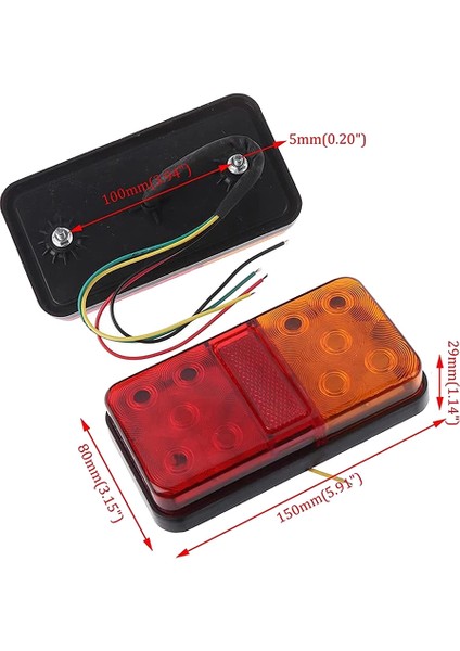 Adet 12V 10LED Su Geçirmez Kamyon Römork Kamyon Kuyruk Lambası Araba Dönüş Sinyali Fren Arka Stop Lambası Tekne Rv Camper Göstergesi (Yurt Dışından)