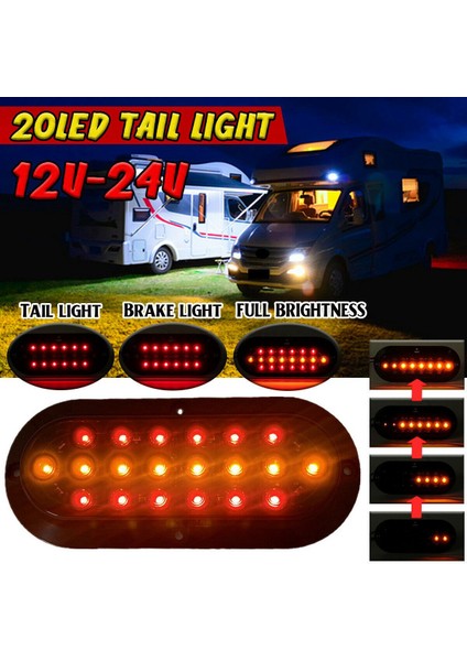 LED Römork Kamyon Kuyruk Işık 12-24 V Fren Dur Ters Işık Arka Lambaları Kamyon Van Karavan Camper Için Sinyal Lambası Dönüş (Yurt Dışından)