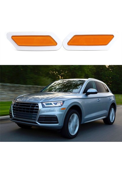 1 Çift Ön Tampon Yan Işaret Lambası Sarı Audi Q5 Sq5 2018-2020 80A945071 80A945072'YE Uygun (Yurt Dışından)