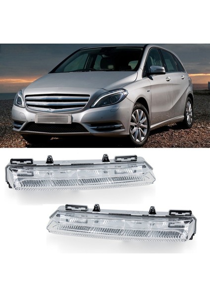 Araba LED Drl Gündüz Çalışan Işık Sis Lambası Mercedes-Benz A B Sınıfı W176 W246 W242 B180 B200 A2049069200 (Sağ) (Yurt Dışından)