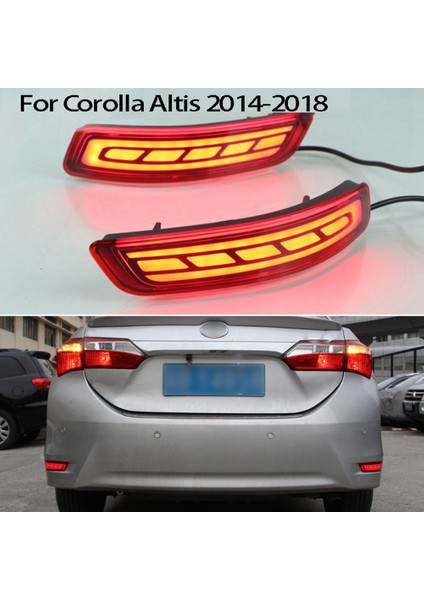 Adet LED Arka Sis Lambası Sürüş Işığı + Fren Lambası + Dönüş Sinyali Gösterge Reflektörü Toyota Corolla Altis 2014-2018 Için (Yurt Dışından)