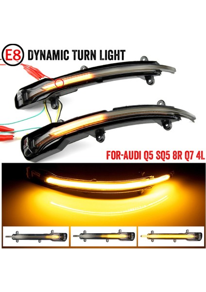 1 Çift LED Dinamik Dönüş Sinyal Lambası Yan Ayna Sinyal Lambası Audi Q7 Q5 Sq5 8r 2010-2017 (Yurt Dışından)