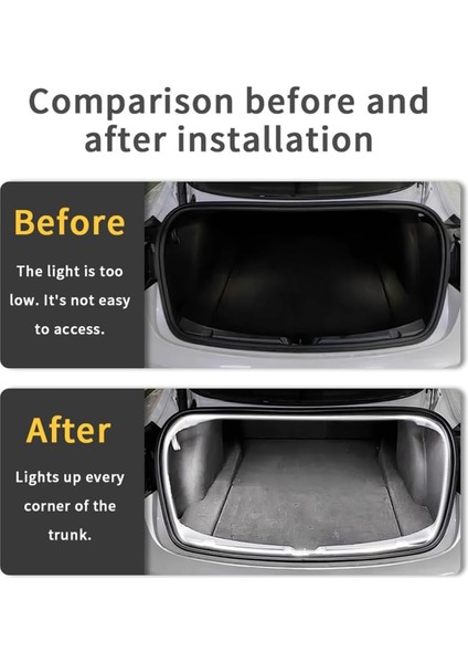 Tesla Model Y 2021-2023 Araba LED Işık Şeridi Esnek Arka Bagaj Su Geçirmez Neon Işık Aksesuarları (Beyaz) (Yurt Dışından) fırsatları