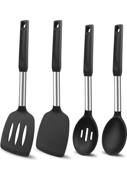 Silikon Pişirme Spatulaları ve Kaşıklar, Isıya Dayanıklı Silikon Pişirme Gereçleri Seti, Yapışmaz Büyük Mutfak Spatula (Yurt Dışından)