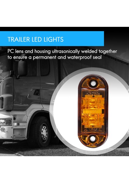 10X Sarı LED 2.5 Inç 2 Diyot Işık Oval Gümrükleme Römork Kamyon Yan Işaret Lambası (Yurt Dışından) fiyatları