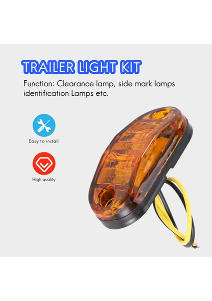 10X Sarı LED 2.5 Inç 2 Diyot Işık Oval Gümrükleme Römork Kamyon Yan Işaret Lambası (Yurt Dışından) fırsatları