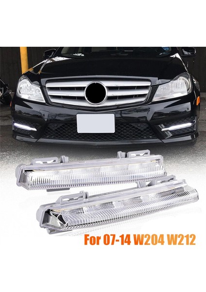 1 Çift Ön Drl Gündüz Farları Sis Farı Lambası Mercedes-Benz W204 W212 C250 C280 C350 E350 2007-2014 (Yurt Dışından)