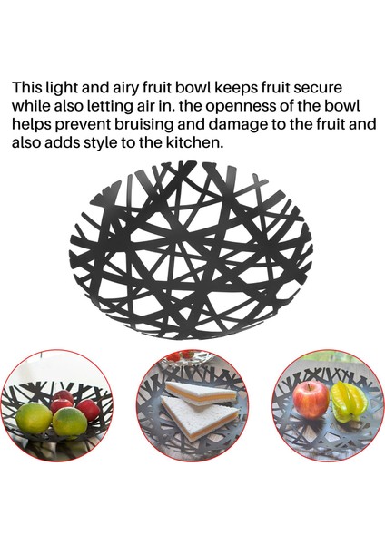 2498 Tower Meyvelik - Modern Mutfak Tezgah Sepeti Tutucu, Siyah (Yurt Dışından) fiyatları