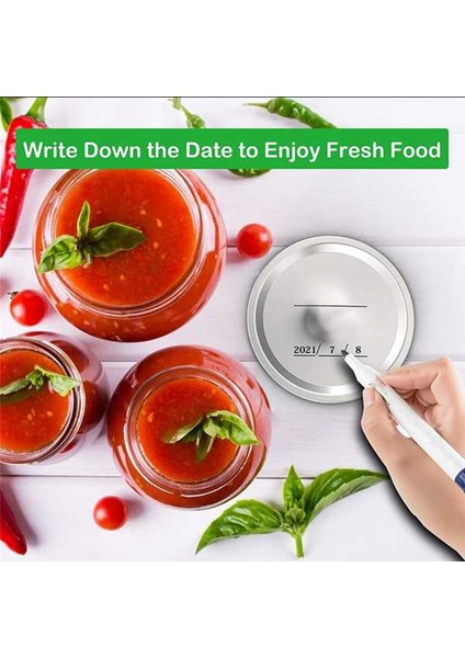 140 Adet Konserve Kapağı, Ball/kerr Kavanozları Için Normal Ağız, Silikon Contalı Bölmeli Tip Metal Kavanoz Kapakları, Gümüş (Yurt Dışından) modelleri