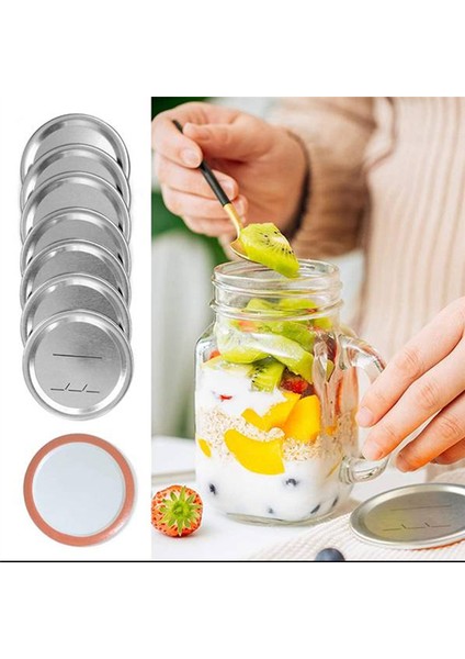 140 Adet Konserve Kapağı, Ball/kerr Kavanozları Için Normal Ağız, Silikon Contalı Bölmeli Tip Metal Kavanoz Kapakları, Gümüş (Yurt Dışından) indirimleri