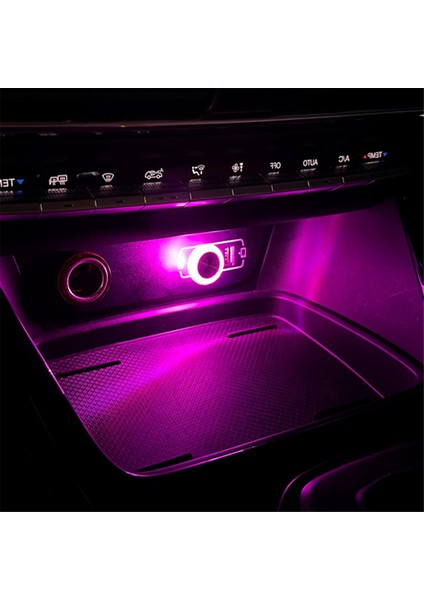 10X Araba USB Ortam Işığı Mini LED Iç Mekan Dekoratif Lamba Parti Dj Araç Evrensel Otomatik D (Yurt Dışından)