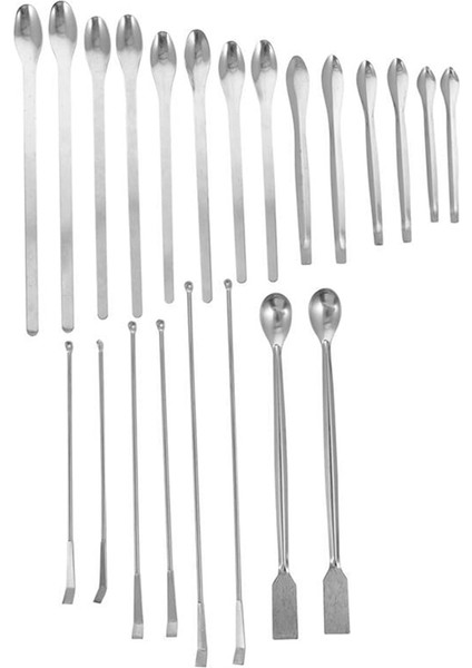 22 Adet Laboratuvar Spatulası Örnekleme Kepçesi Deneyi Kullanışlı Kaşık (Yurt Dışından)