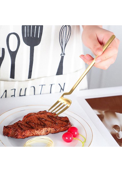 Mat Çatal Bıçak Takımı, Paslanmaz Çelik Yemek Sofra Takımı, Sofra Takımı Seti, Bıçak Çatal Kaşık Yemek Takımı Seti Parti Seti (Altın, 4 Parça) (Yurt Dışından) modelleri