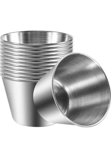 12'li Paket - Premium Fırçalanmış Paslanmaz Çelik Çeşni Sos Kapları Baharat Tencereleri Sıvı Dips Kaseleri - 2.5oz 70ML (Yurt Dışından) modelleri