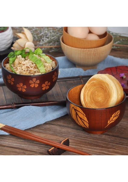 Salata, Erişte, Meyve ve Tahıl Için Ahşap Salata Kasesi Ahşap Kase Sofra Takımı, Yaprak Desenli (Yurt Dışından) modelleri